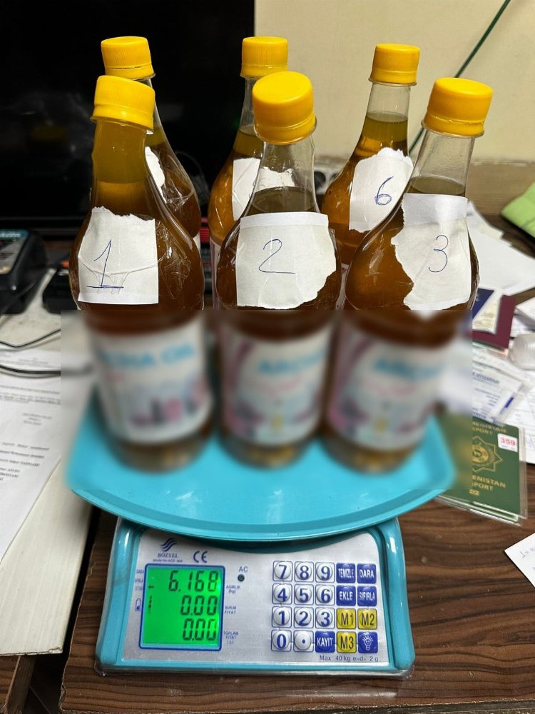 Yağ şişeleri içerisinde uyuşturucu yakalandı