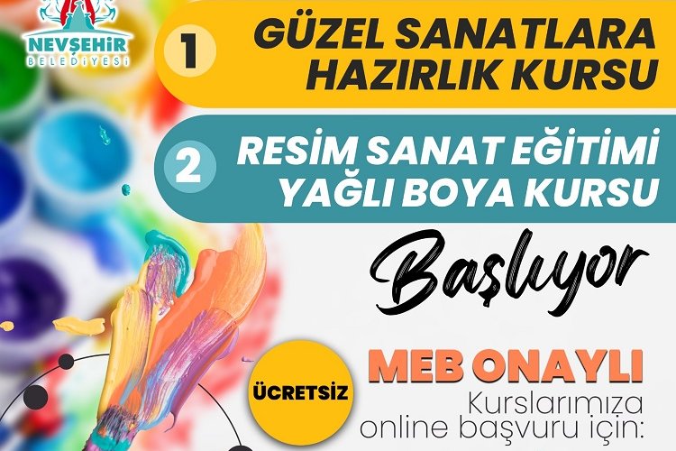Nevşehir Belediyesi’nden ücretsiz güzel sanatlar kursu