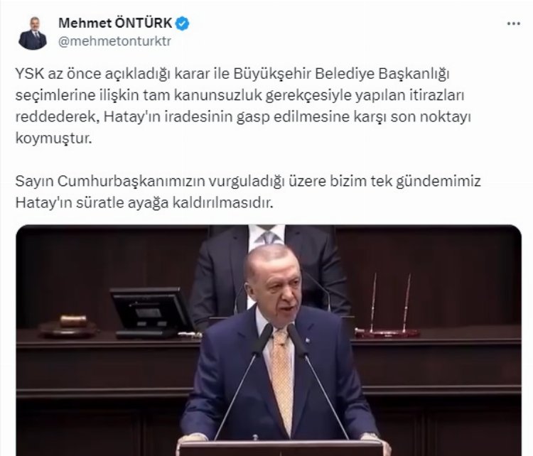 YSK'dan Hatay için son nokta!