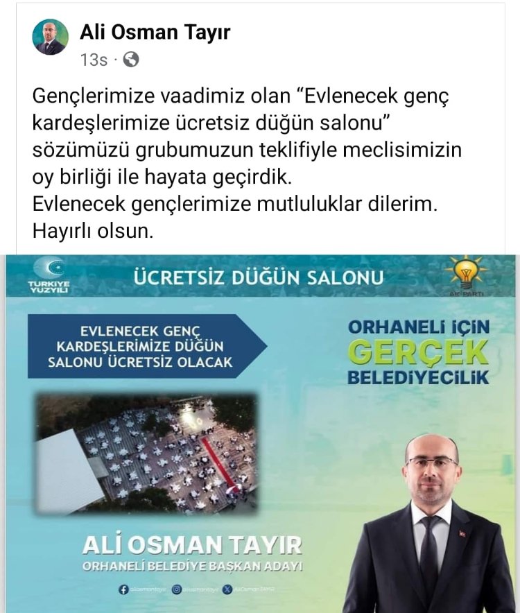Orhaneli'nde evlenecelere müjde!