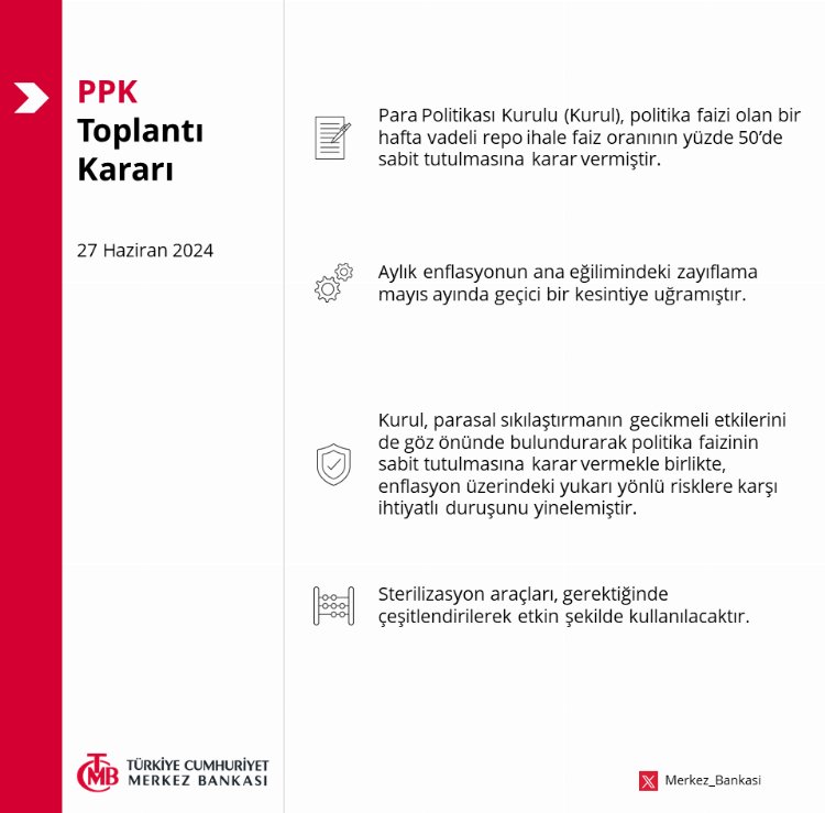 Merkez faizi sabit tuttu