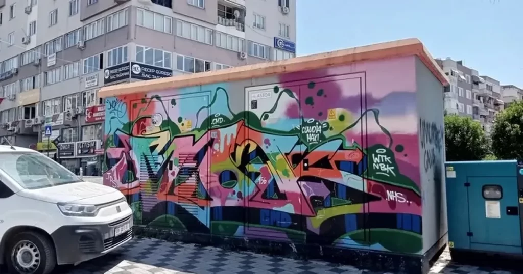 Bursa'da elektrik trafoları rengarenk