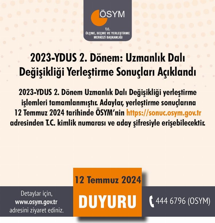 2023-YDUS 2. Dönem sonuçları açıklandı