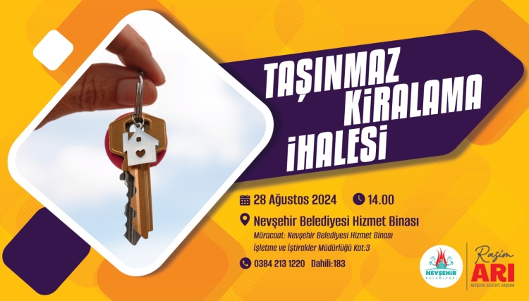 Nevşehir Belediyesi'nden taşınmaz ihalesi