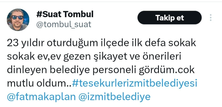 İzmit’te vatandaş odaklı çalışmaları takdir görüyor