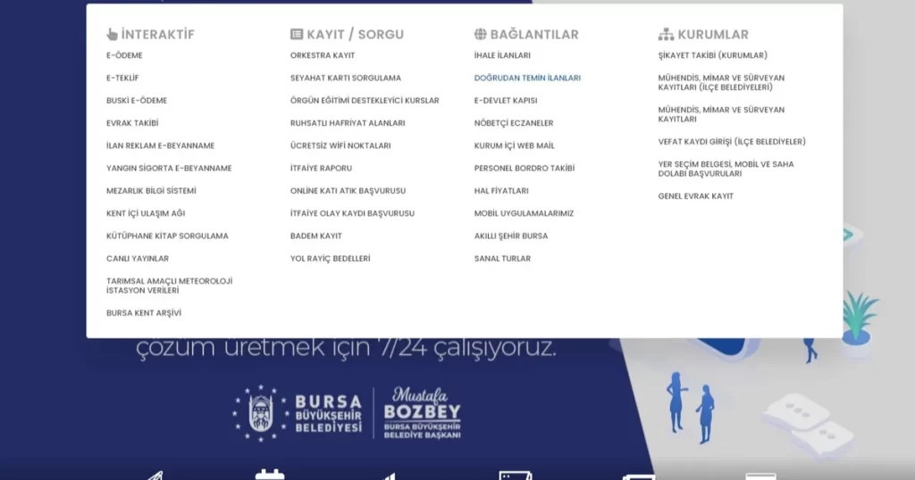 Bursa’da doğrudan temin alım ilanlarına ulaşmak artık çok kolay